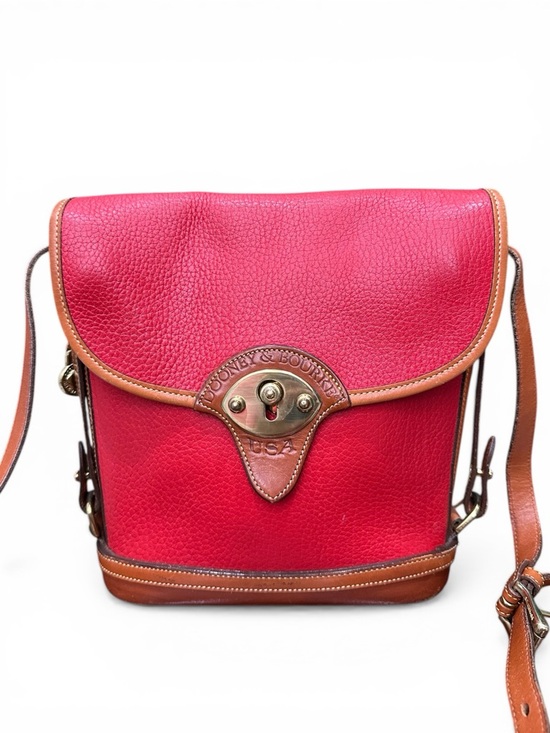 Dooney & Bourke Handbags - Vintage Dooney Bourke AWL Red Crossbody Bag Duck Logo USA Leather